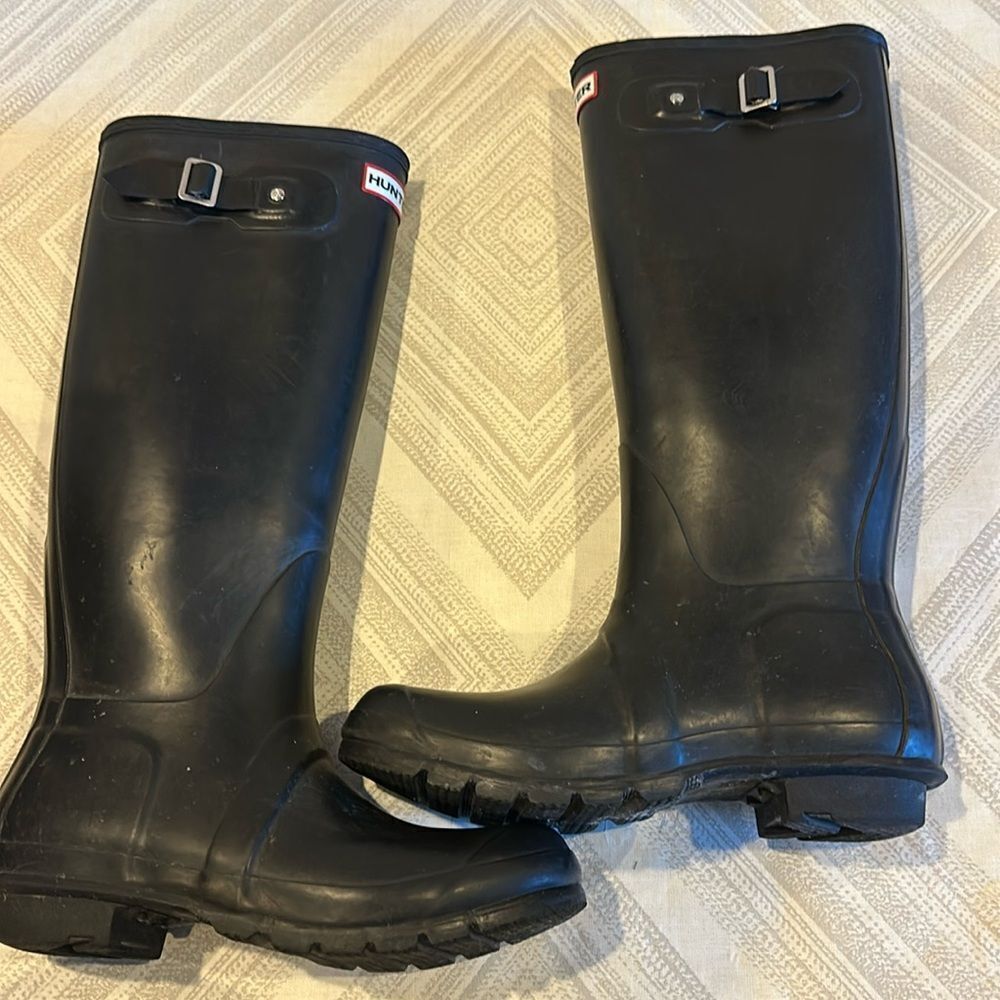 Hunter Women's Original Tall Rain Black Boots - Size 8